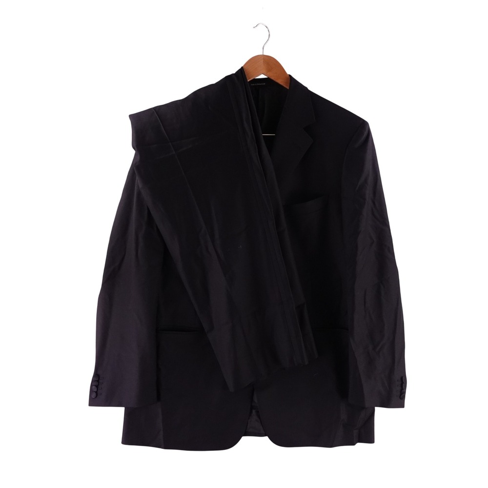 Ermenegildo Zegna Mens Size 54R Tux Suit Black 100% Wool 3-Button Switzerland